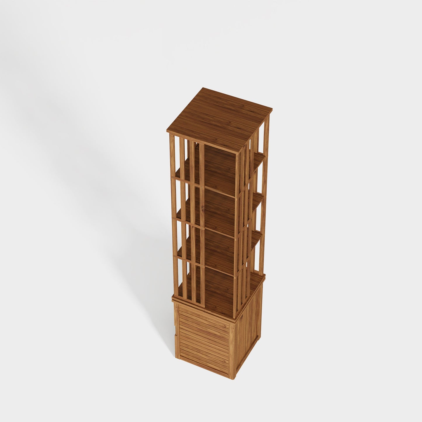Yowos 6 Tiers Mid Century Narrow Rotating Bookcase Living Room