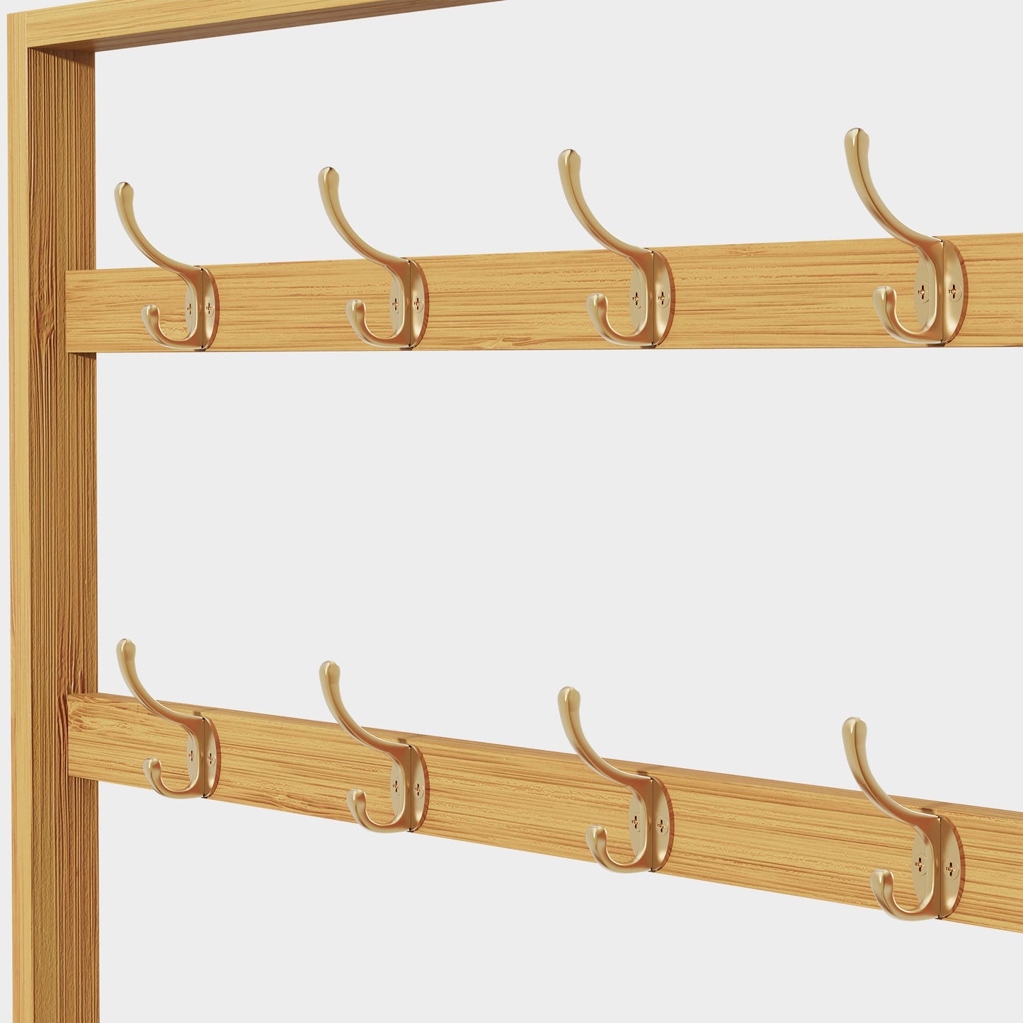 Yowos Rattan Slim Shoe Storage Cabinet with Hooks