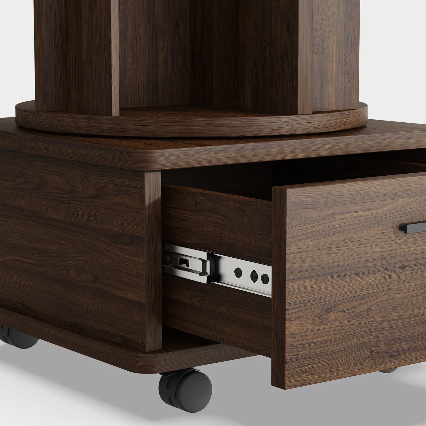 Yowos Bedside Night Stand with Storage Drawers Rotating Side Table