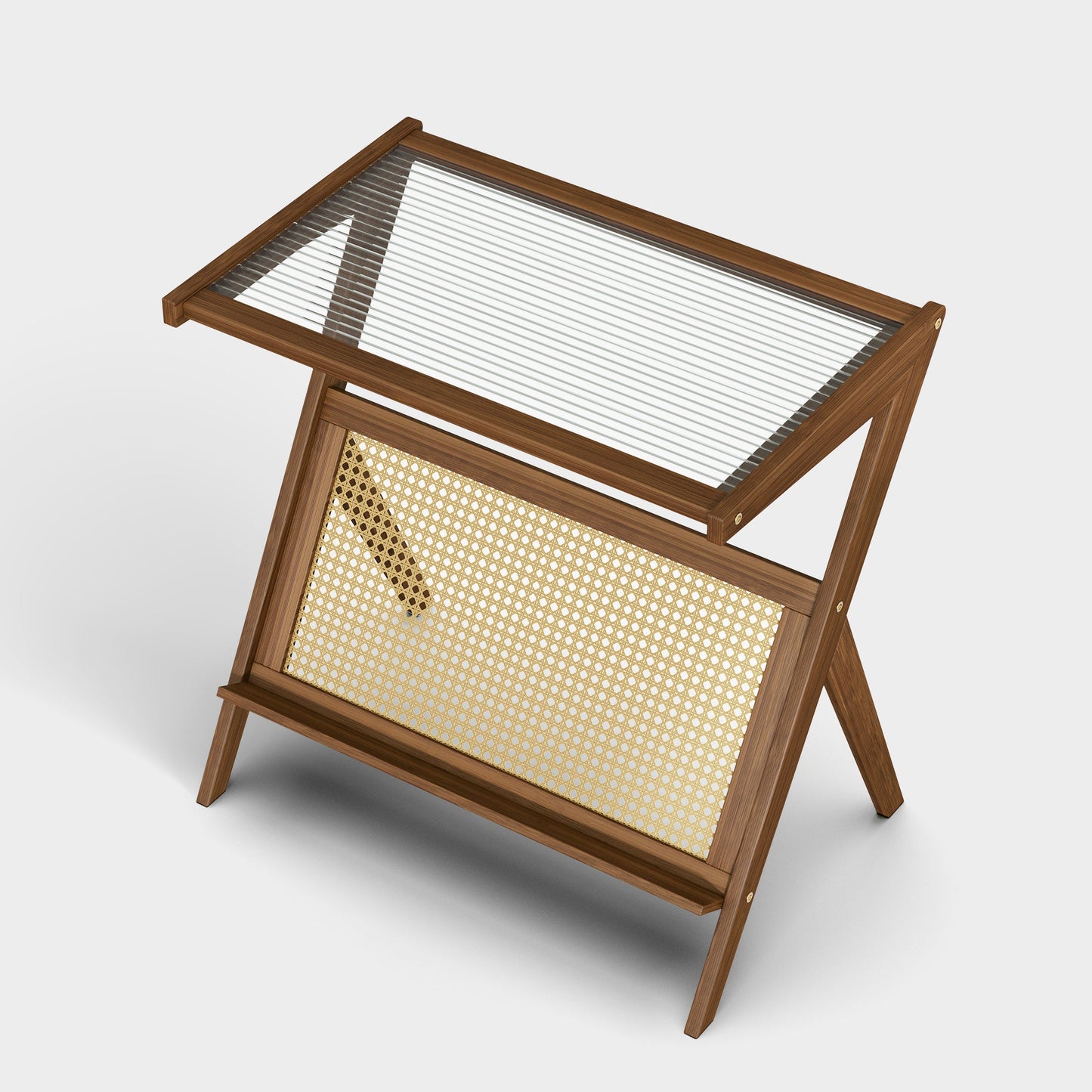 Yowos Z Shaped Sofa End Table Coffee Table Glass Top