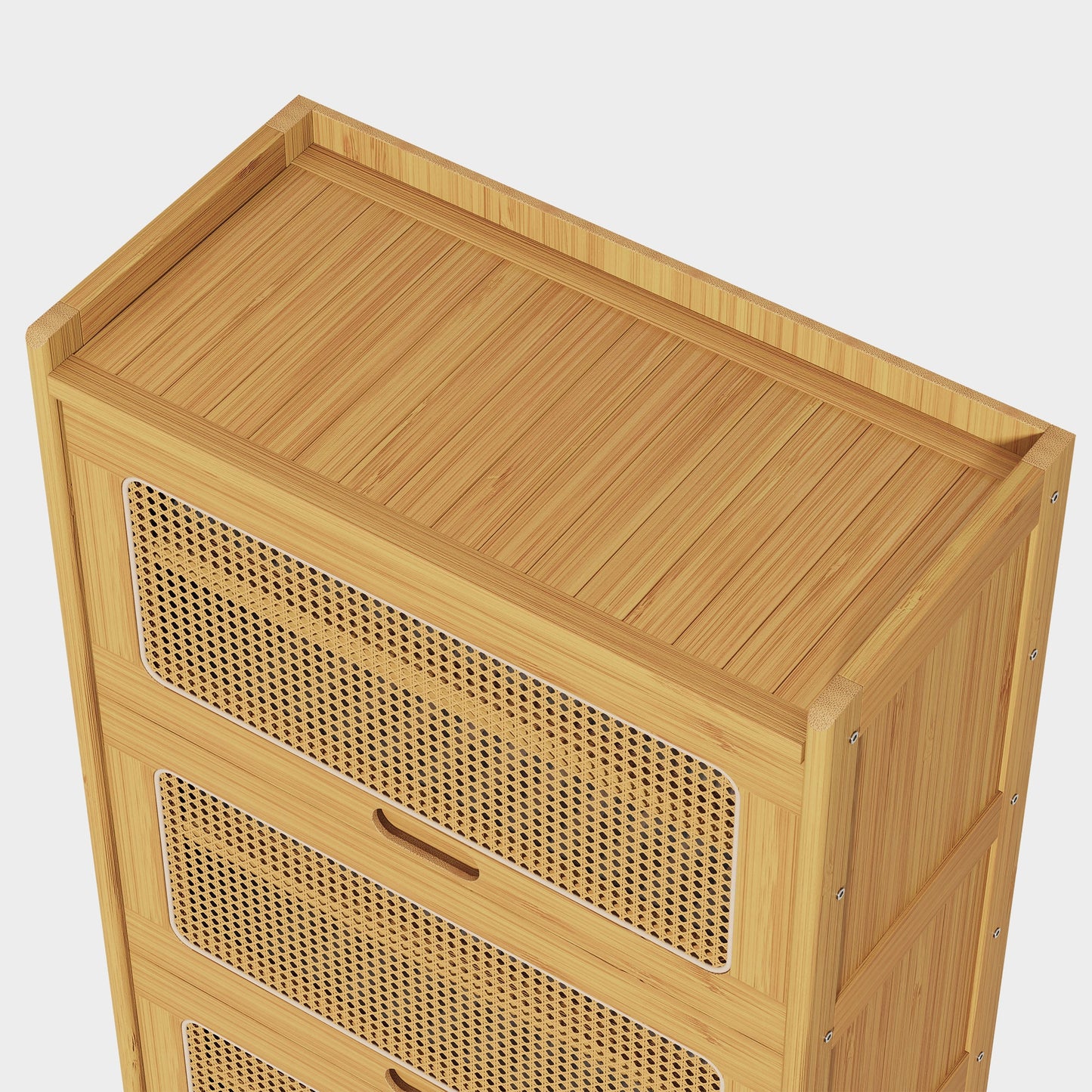 Yowos Large Capacity Rattan Shoe Cabinet with Flip Doors
