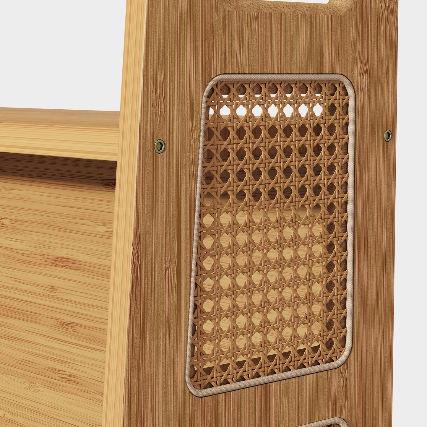 Yowos Rattan Desktop Bookcase Organizer Display Rack