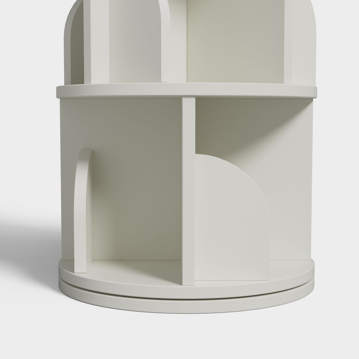 Yowos White Rotating Bookcase 360 Degree Small Bookshelf