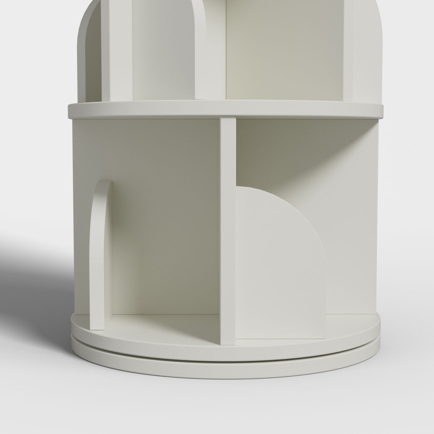Yowos White Rotating Bookshelf 360 Degree Storage Rack