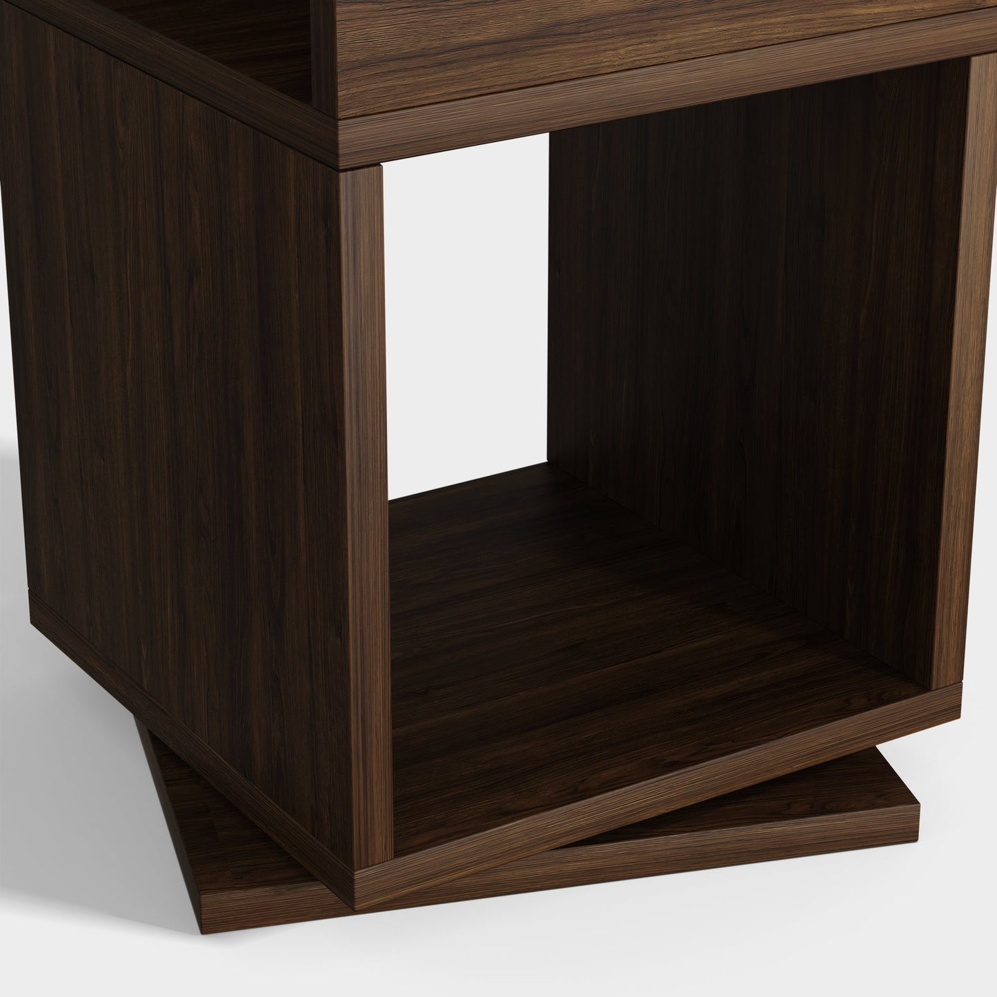 Yowos Rotating End Table with Open Shelf