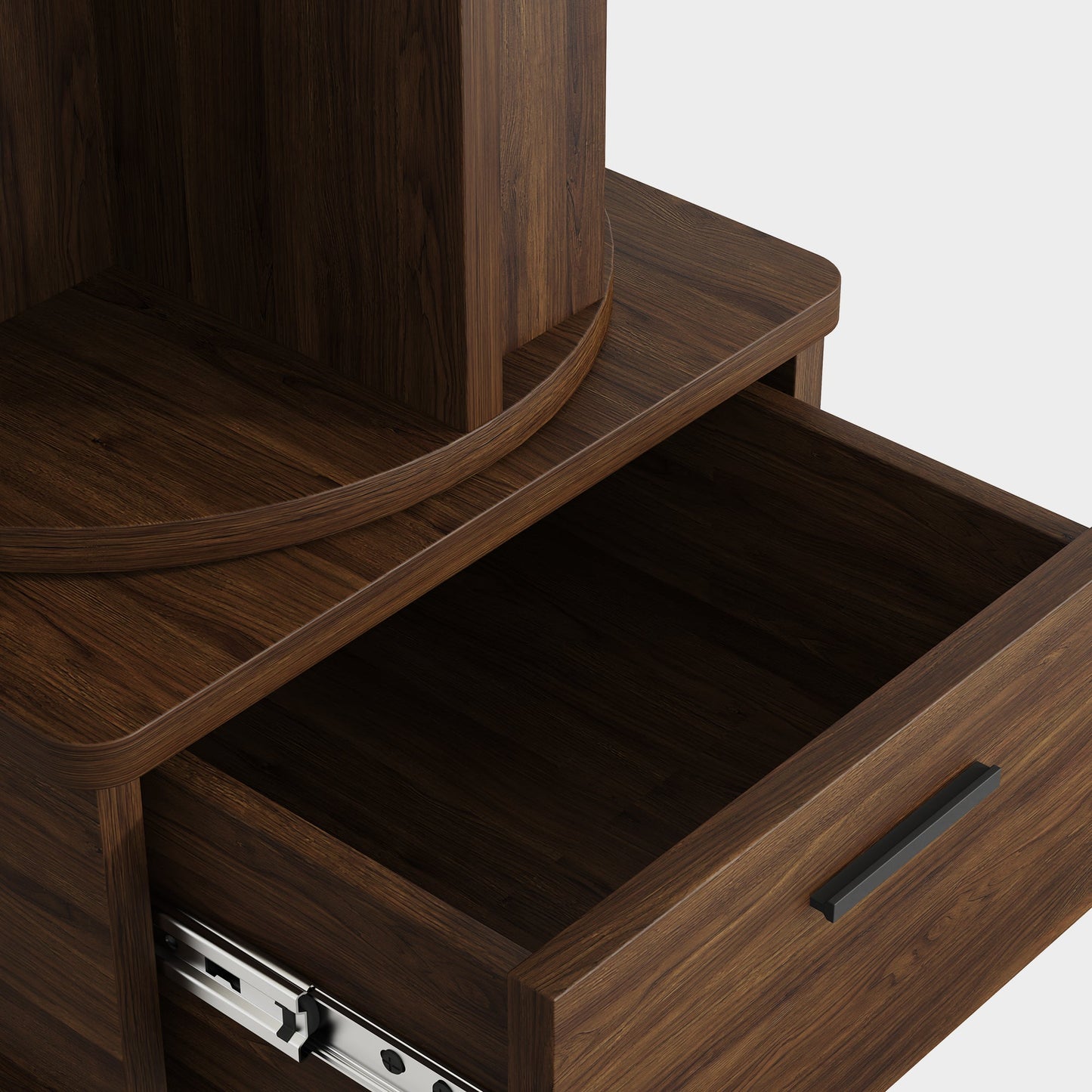 Yowos Bedside Night Stand with Storage Drawers Rotating Side Table