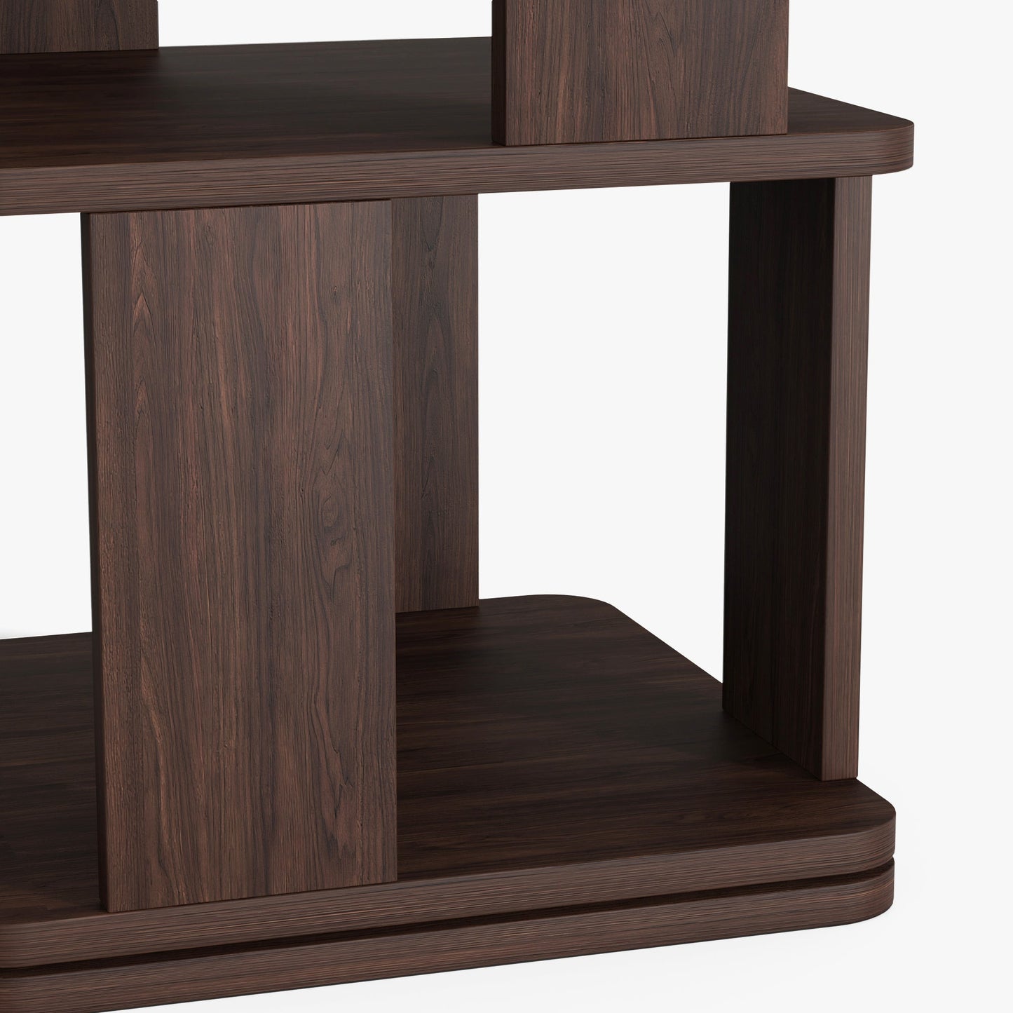 Yowos Retro Storage Nightstand Rotating Walnut Wood Finish