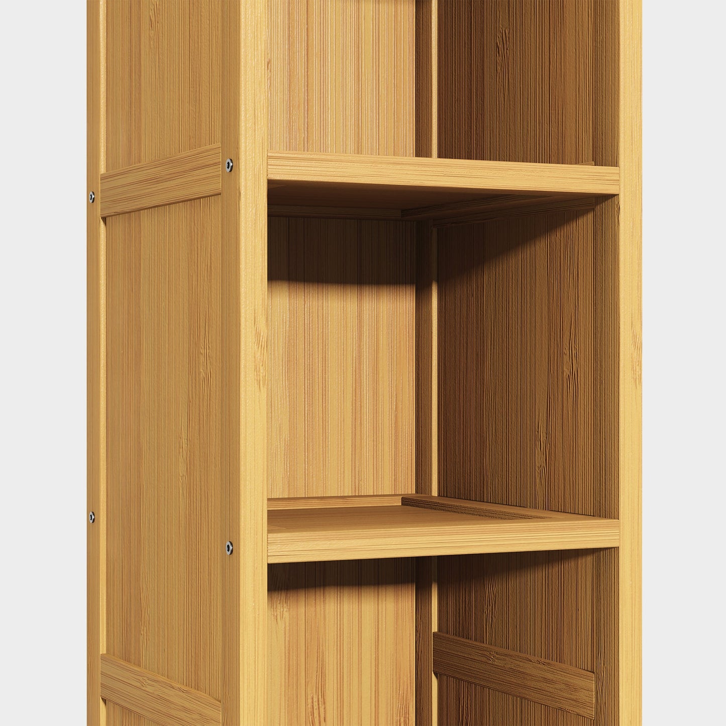 Yowos Tall Narrow Bookshelf with Storage Space