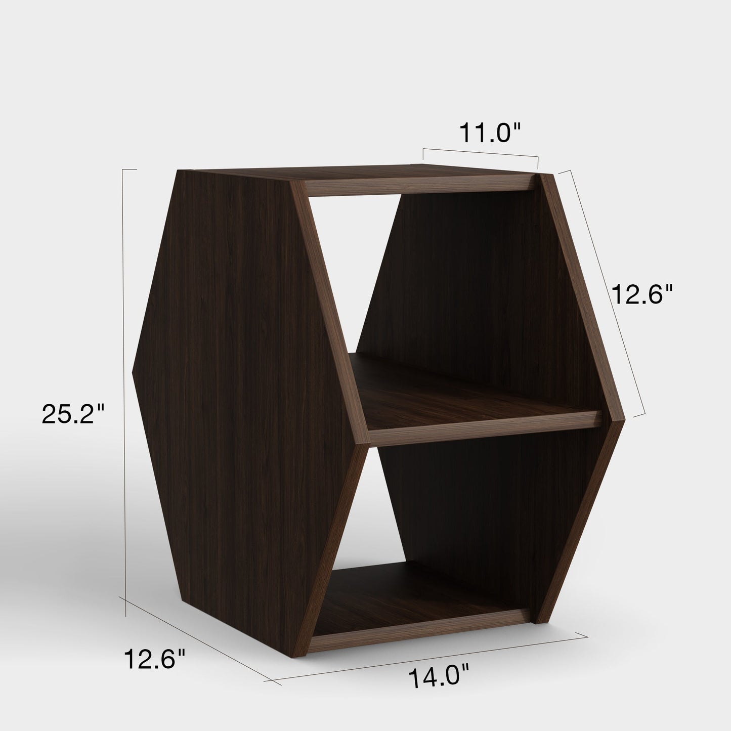 Yowos Hexagonal Multifunctional End Table with Open Storage