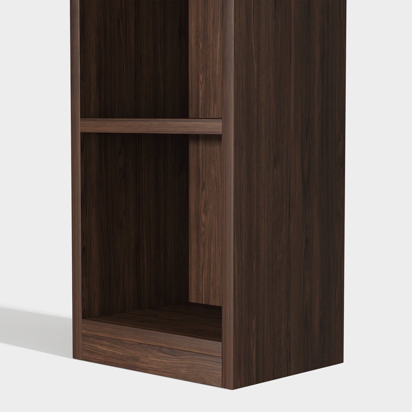 Yowos Wooden Corner Bookshelf Mid Century Narrow Bookcase