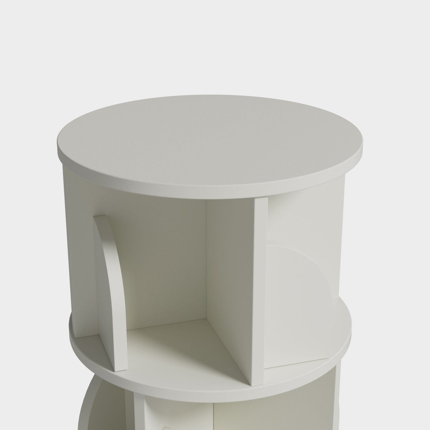 Yowos White Rotating Bookcase 360 Degree Small Bookshelf