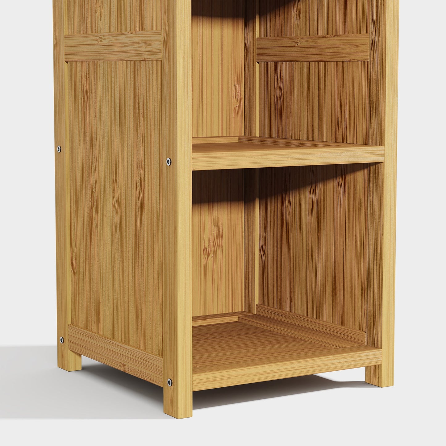 Yowos Tall Narrow Bookshelf with Storage Space