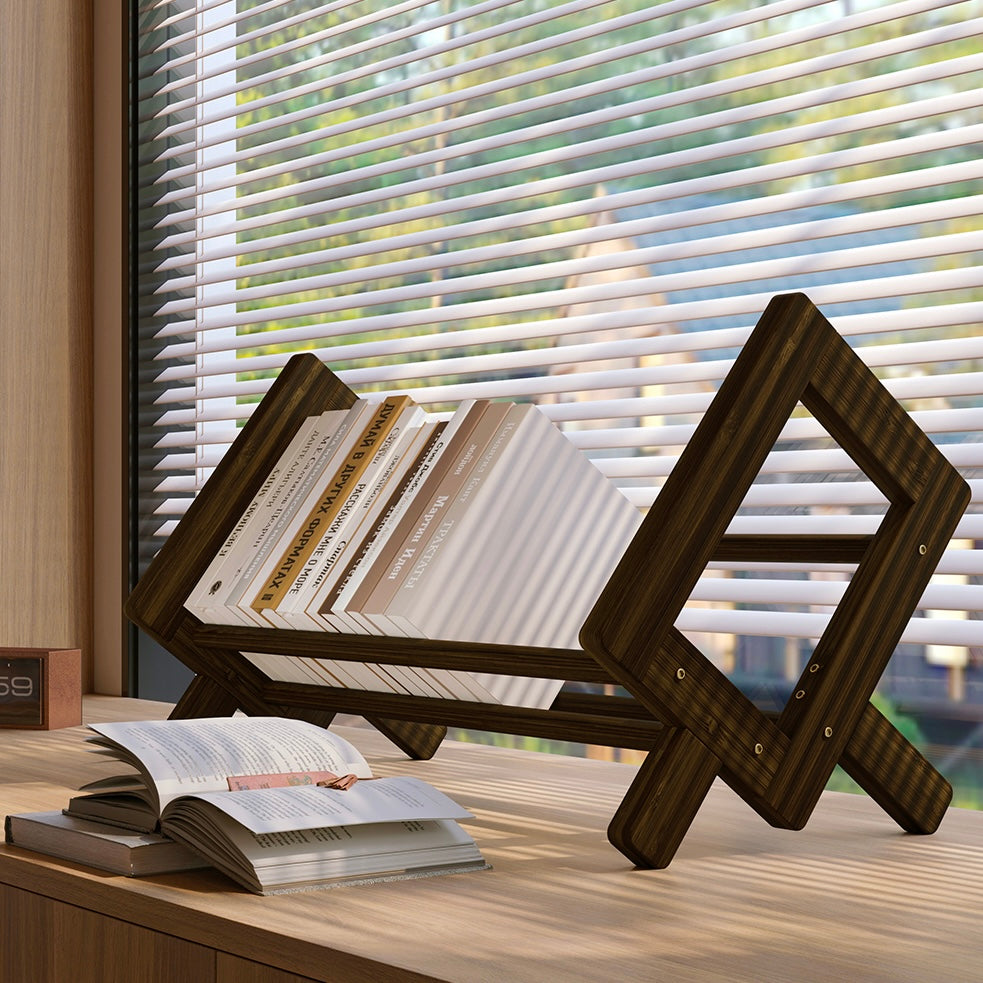 Yowos Tabletop Tilted CD Rack Bookshelf Display Rack