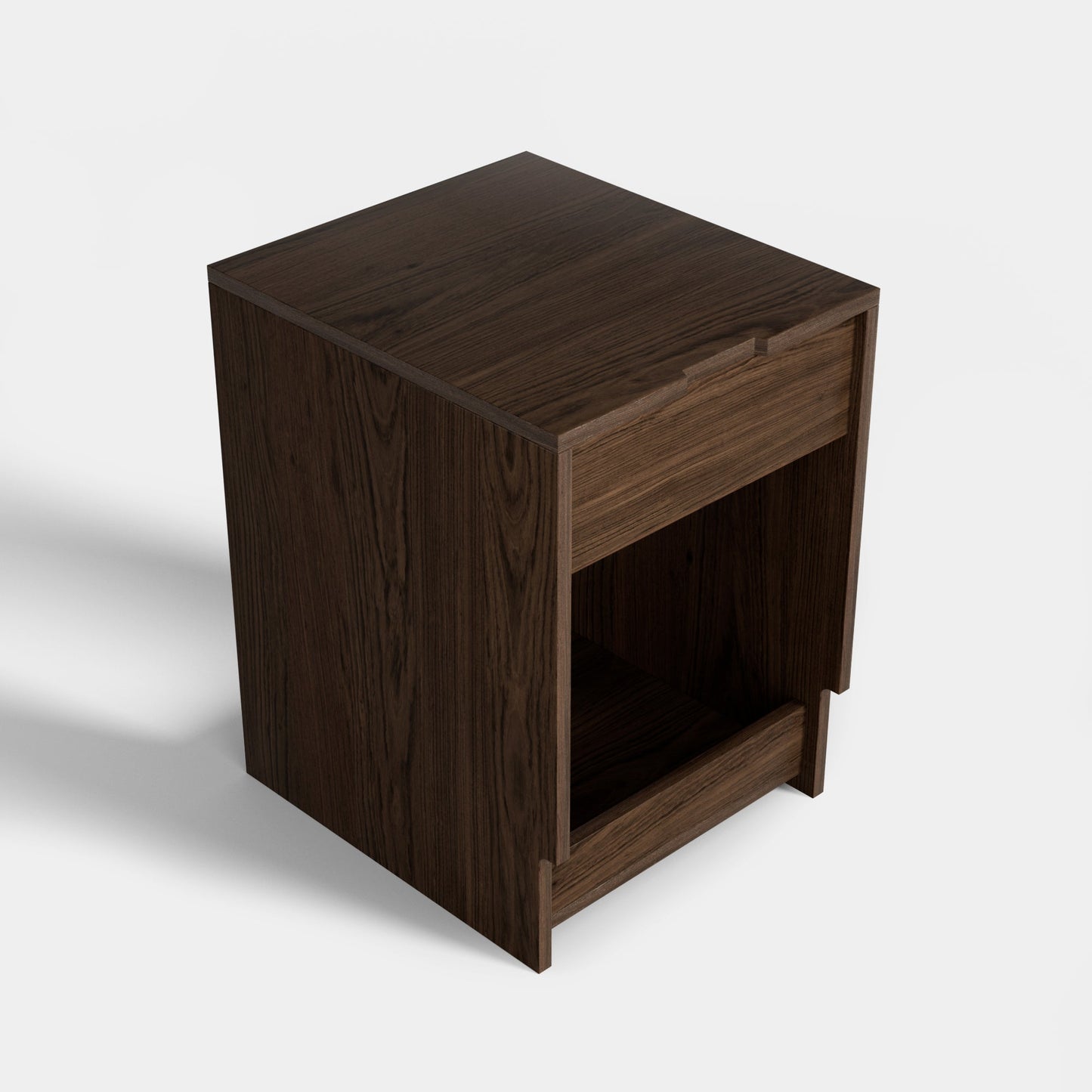 Yowos Nightstand with Drawer and Shelf Walnut Wood Finish