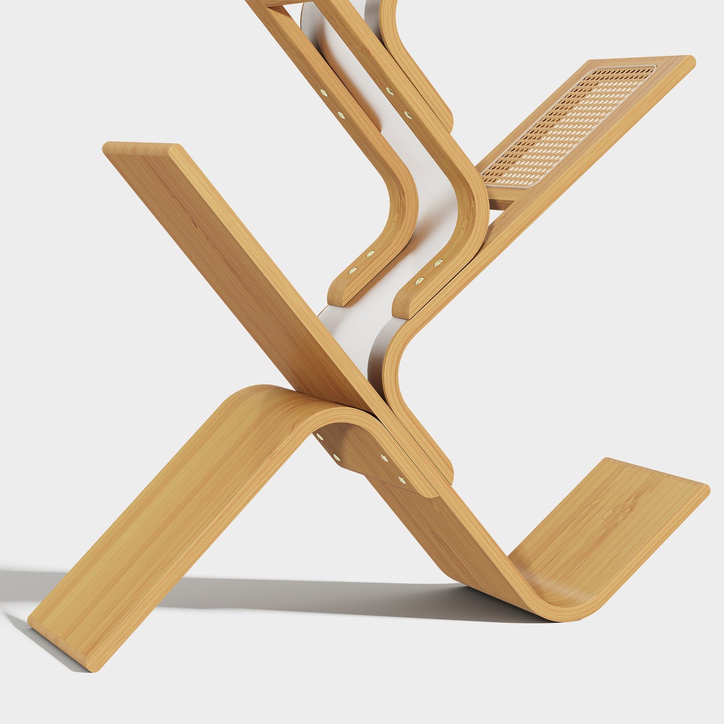 Yowos Rattan Tree Bookcase Display Storage Rack