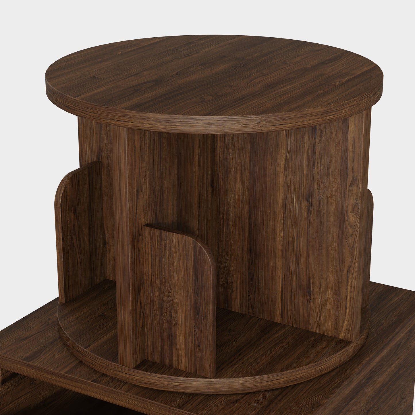 Yowos Bedside Night Stand with Storage Drawers Rotating Side Table