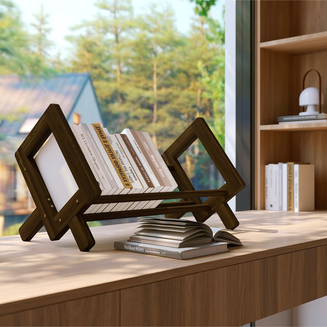 Yowos Tabletop Tilted CD Rack Bookshelf Display Rack