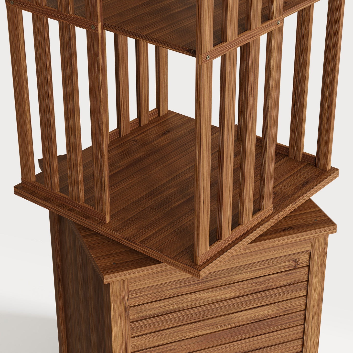 Yowos 6 Tiers Mid Century Narrow Rotating Bookcase Living Room