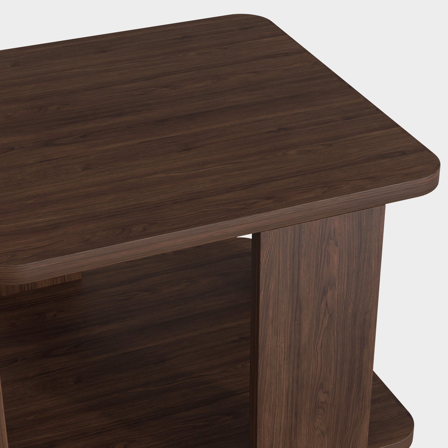Yowos Retro Storage Nightstand Rotating Walnut Wood Finish
