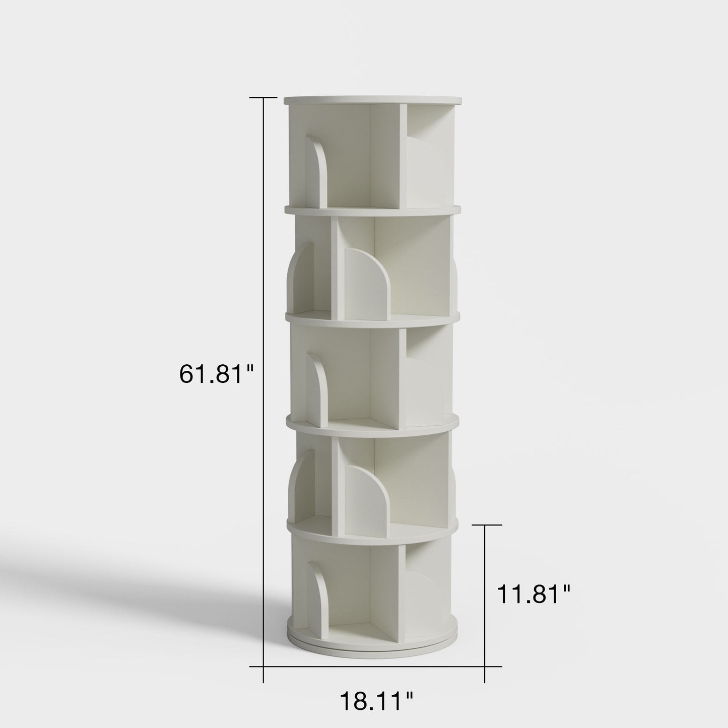Yowos White Rotating Bookshelf 360 Degree Storage Rack