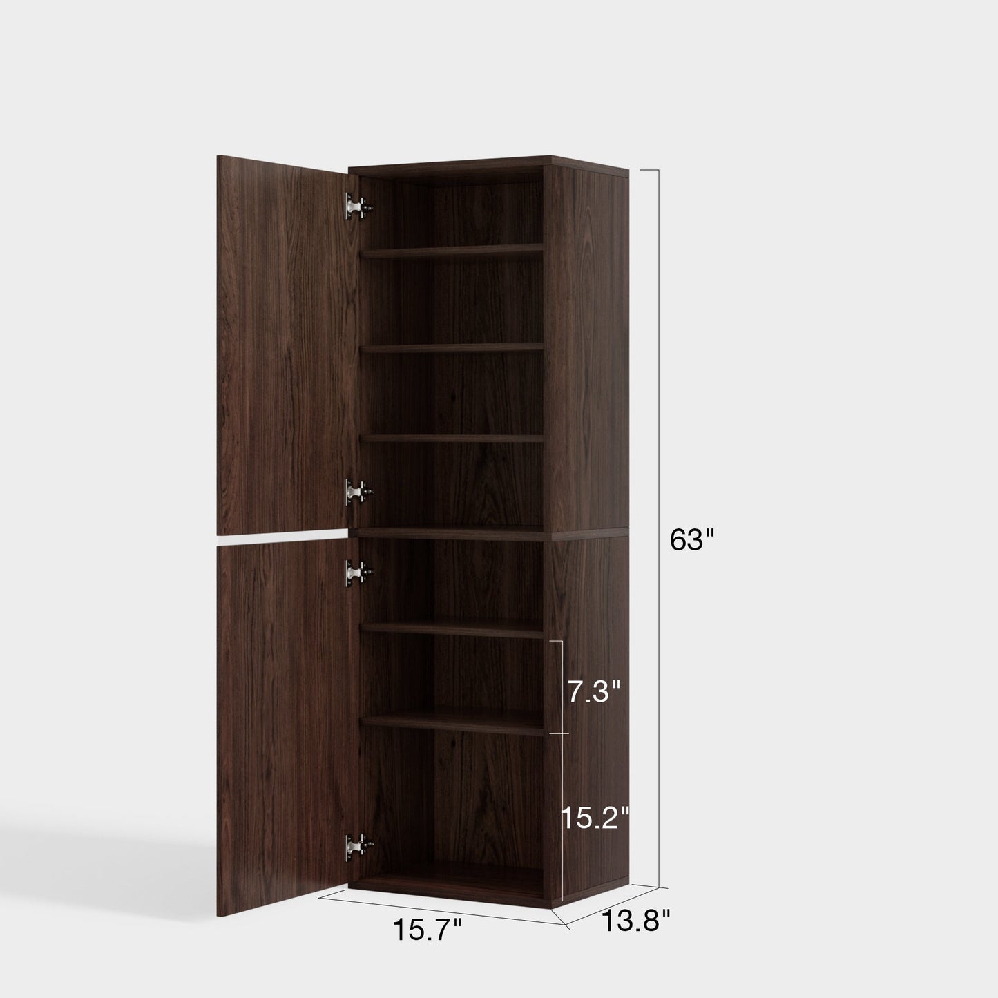 Yowos 7-Tier Tall Wood Shoe Storage Cabinet with Doors