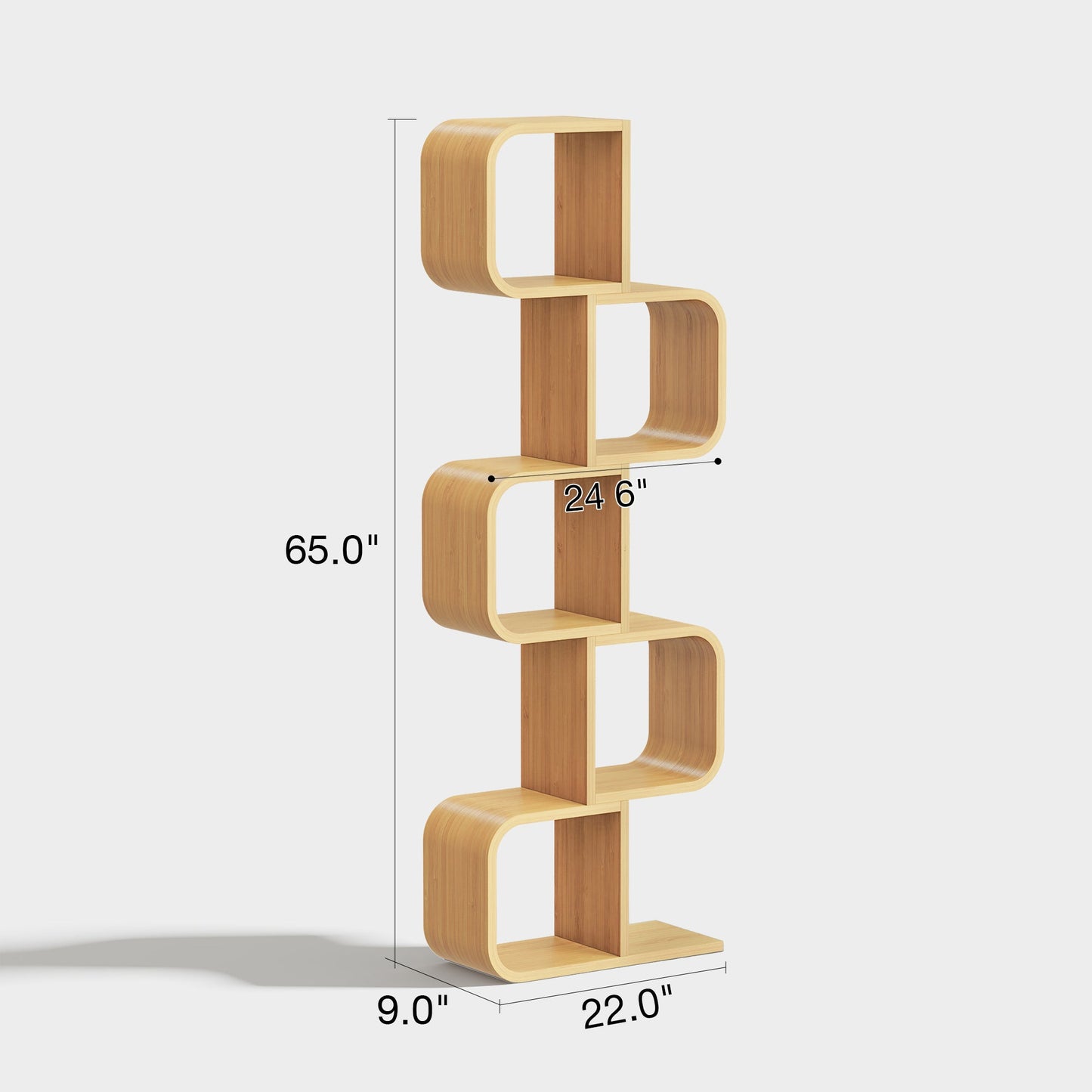 Yowos Multi-layer S-shaped Geometric Bookcase