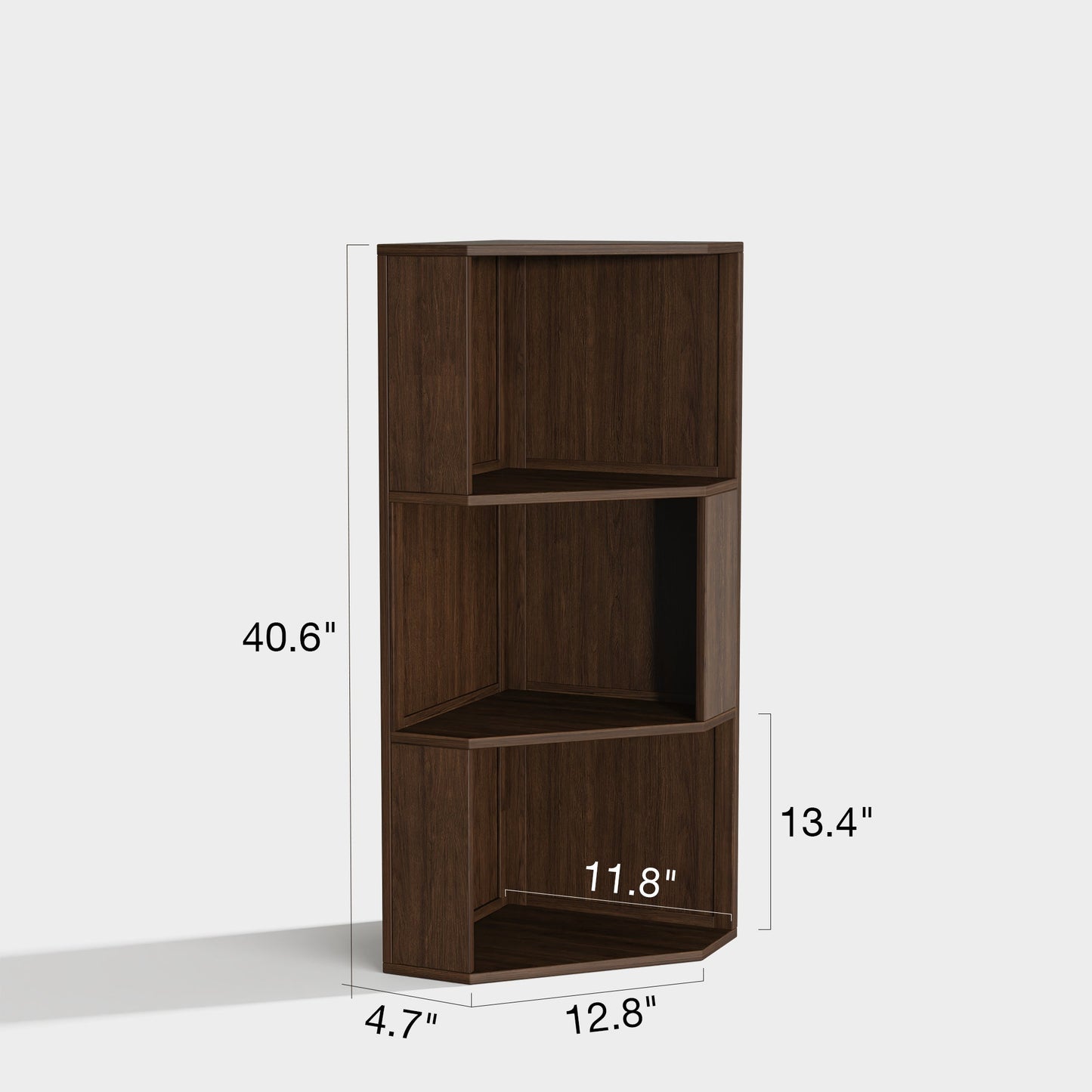 Yowos Mid Century Corner Bookcase for Small Spaces