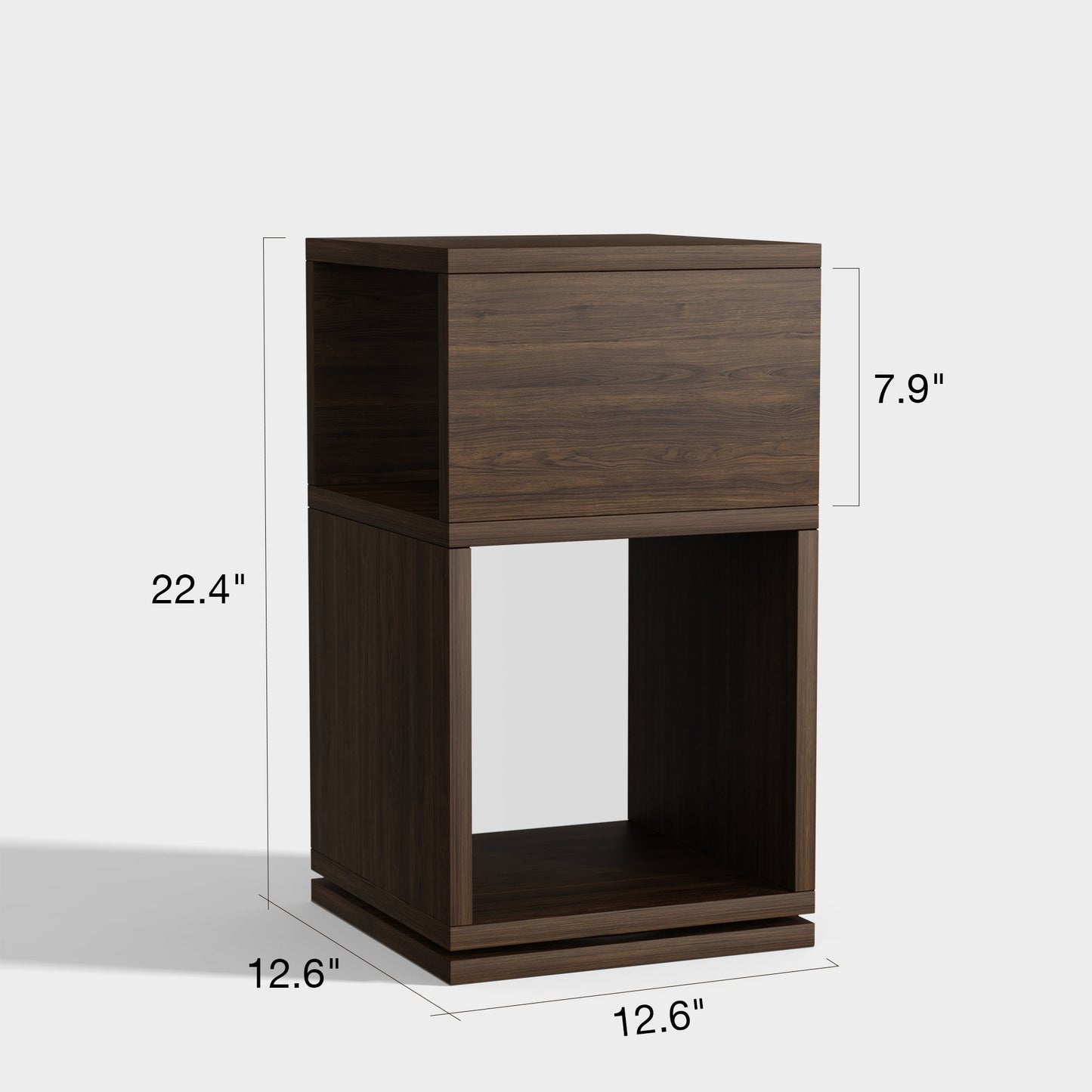 Yowos Rotating End Table with Open Shelf