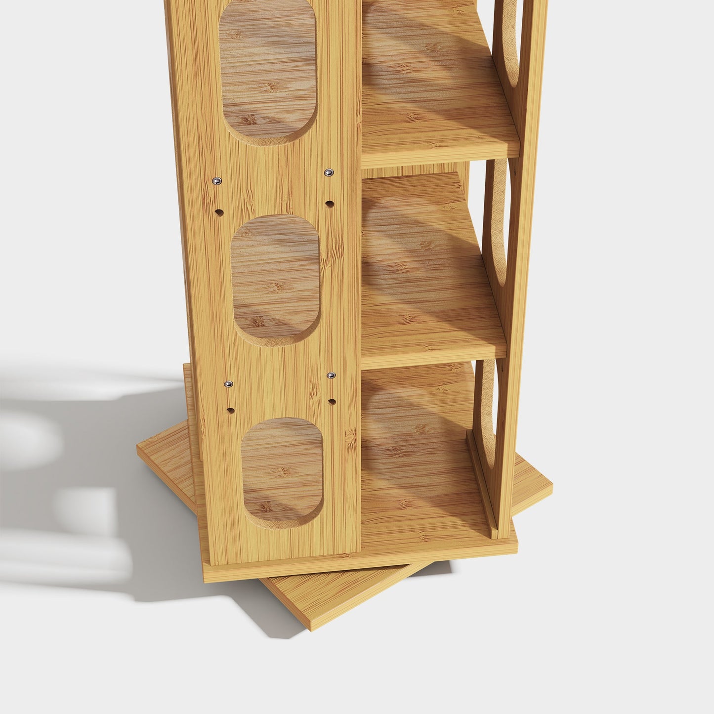 Yowos 360 Degree Rotating Bookshelf Large Capacity Bedroom