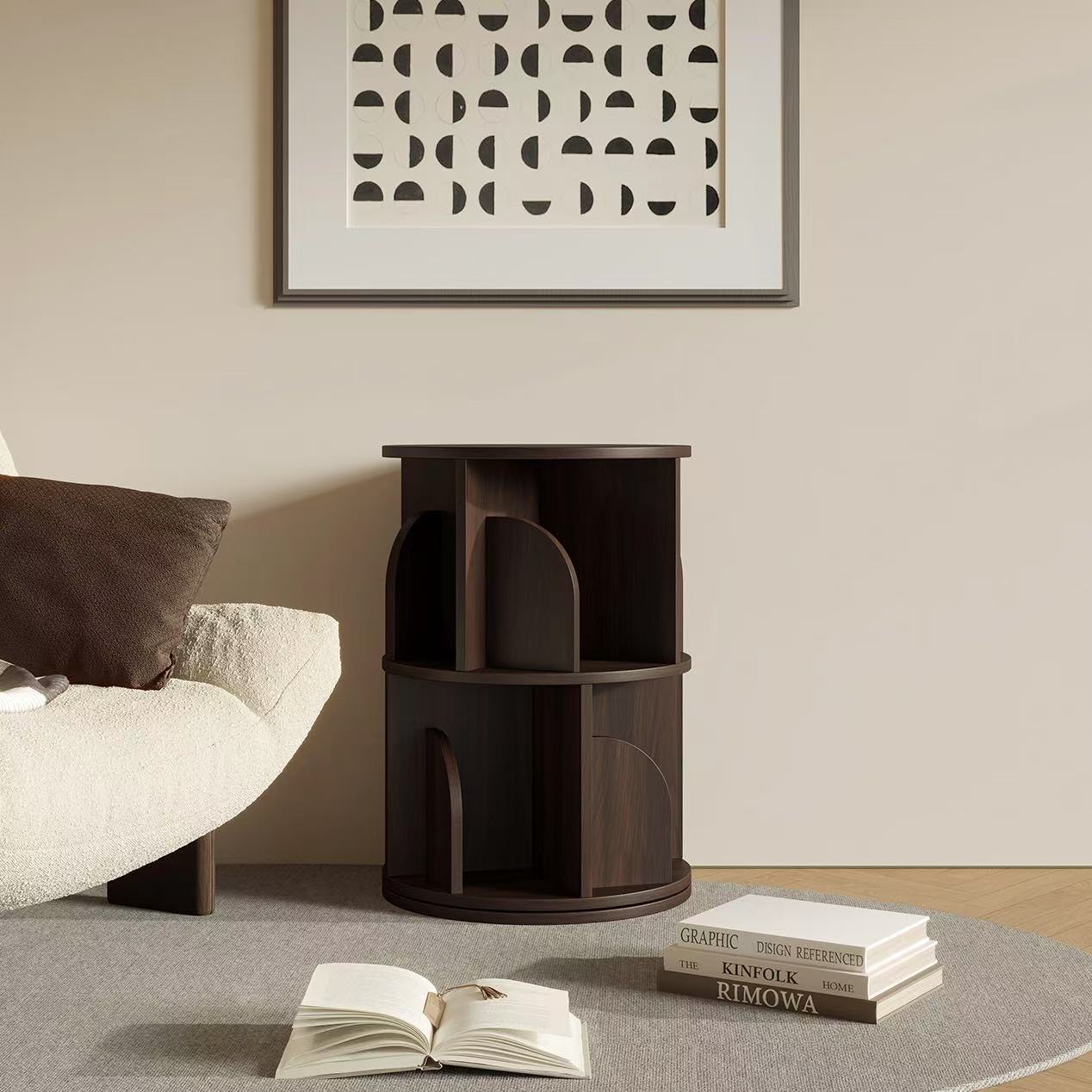 Yowos Rotating Bookcase 360 Degree Small Bookshelf
