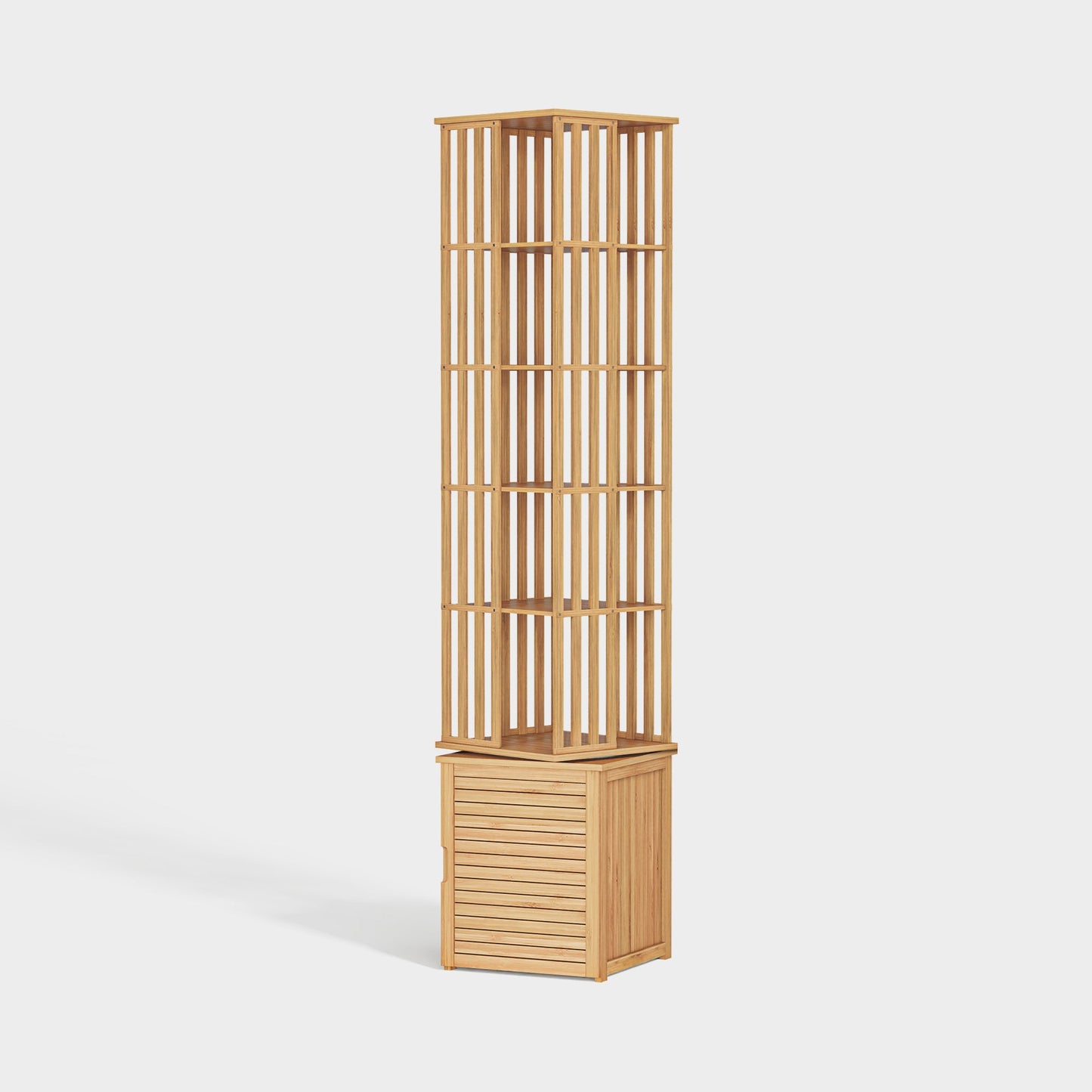 Yowos 360° Rotating Bookshelf with Storage Cabinets