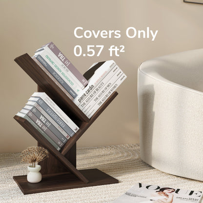 Yowos Vertical Tree Shaped Bookcase with Storage Cabinet