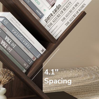 Yowos Vertical Tree Shaped Bookcase with Storage Cabinet