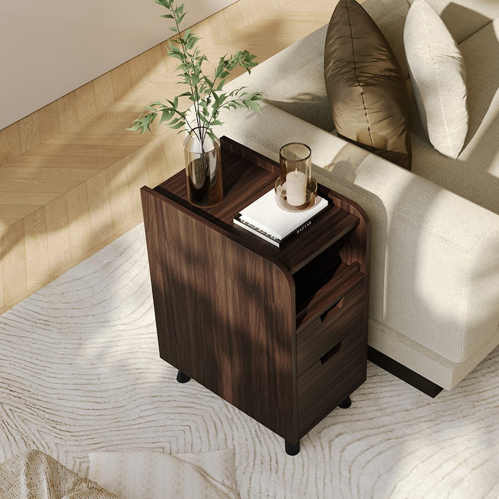 Yowos Narrow Vintage Nightstand Small Bedside Table