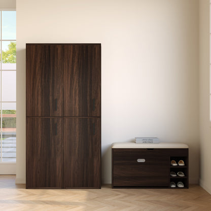 Yowos 7-Tier Tall Wood Shoe Storage Cabinet with Doors