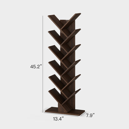 Yowos Vertical Tree Shaped Bookcase with Storage Cabinet