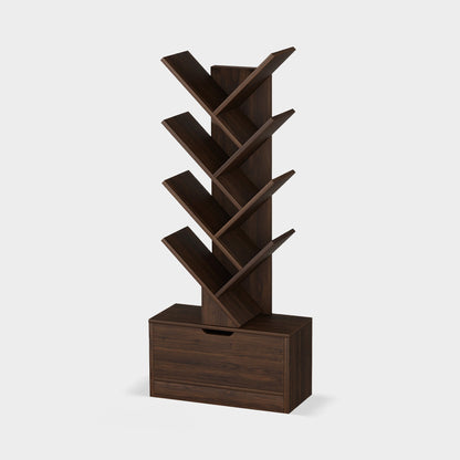 Yowos Vertical Tree Shaped Bookcase with Storage Cabinet