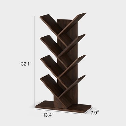 Yowos Vertical Tree Shaped Bookcase with Storage Cabinet