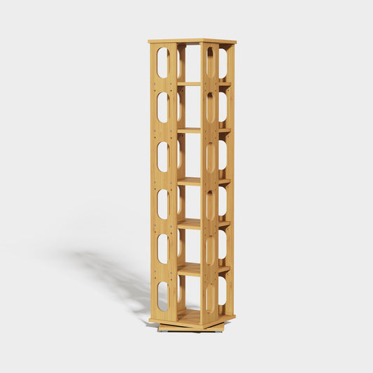 Yowos 360 Degree Rotating Bookshelf Large Capacity Bedroom