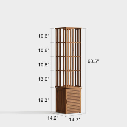 Yowos 6 Tiers Mid Century Narrow Rotating Bookcase Living Room