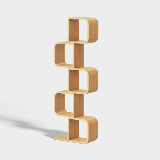 Yowos Multi-layer S-shaped Geometric Bookcase