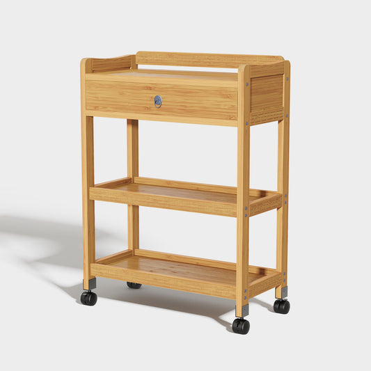 Yowos Side Table with Wheels Organizer Rack