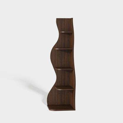 Yowos 5 Tiers Vintage Wood Tall Corner Bookshelf