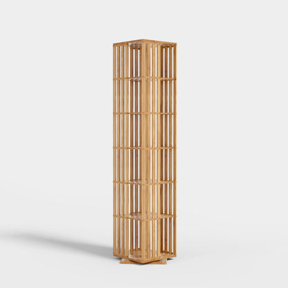 Yowos 6 Tiers Mid Century Narrow Rotating Bookcase Living Room