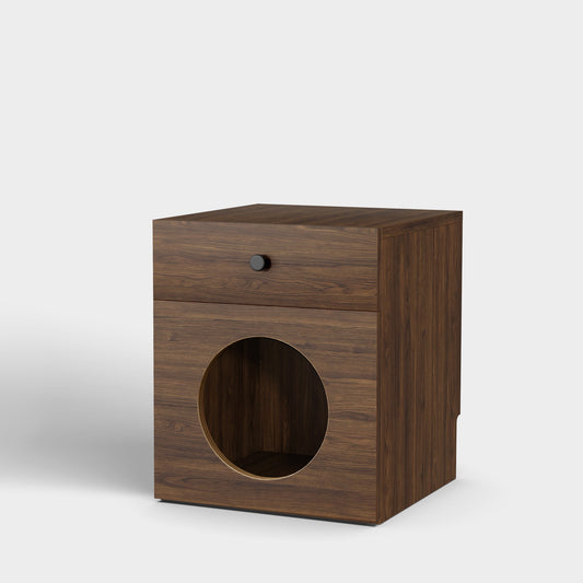 Yowos Wood Bedside Table Cat House