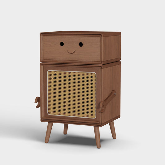 Yowos Bedside Table Bedroom Robot Rotatable Storage Locker