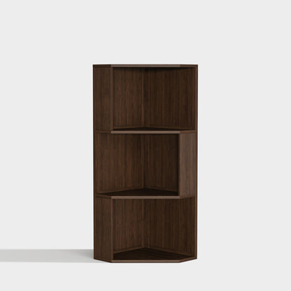 Yowos Mid Century Corner Bookcase for Small Spaces