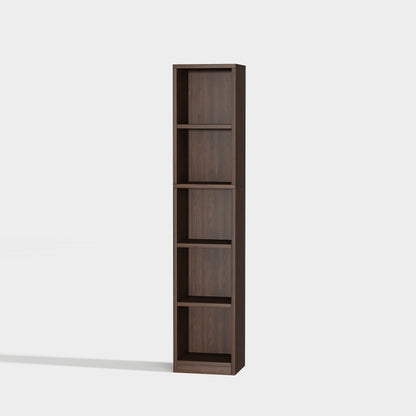 Yowos Wooden Corner Bookshelf Mid Century Narrow Bookcase