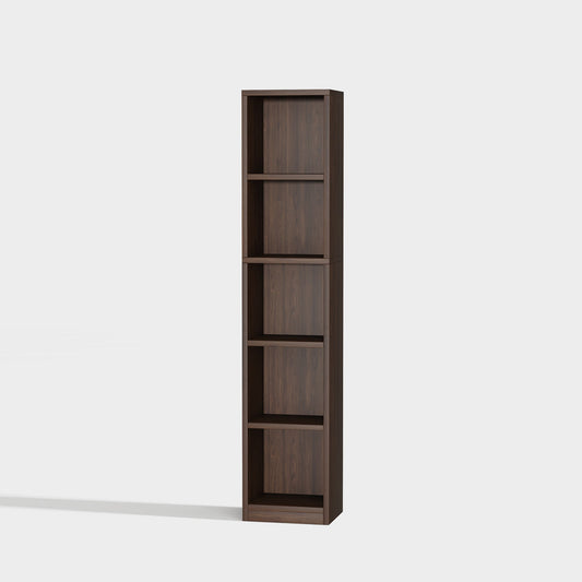 Yowos Wooden Corner Bookshelf Mid Century Narrow Bookcase