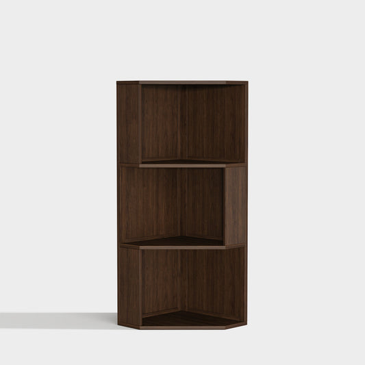 Yowos Mid Century Corner Bookcase for Small Spaces